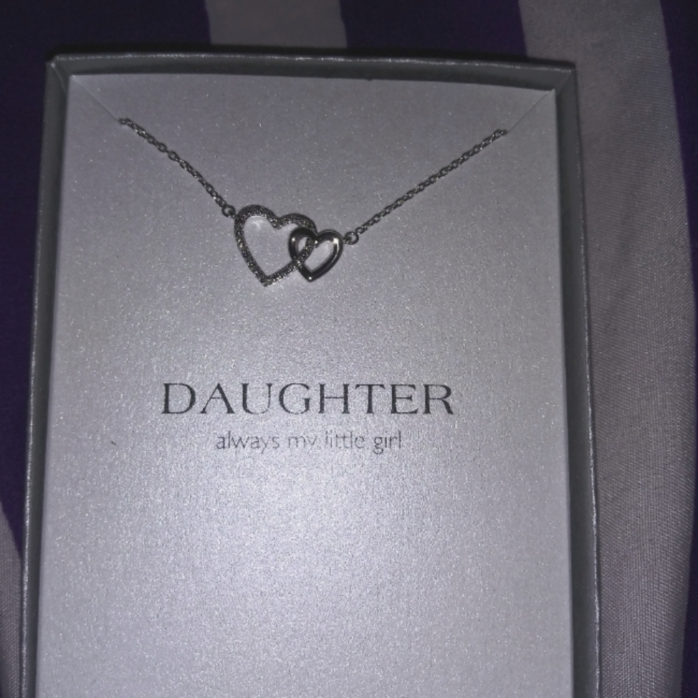 Double Heart Sterling Silver Necklace